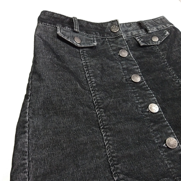 BDG Corduroy A-Line Button Front Skirt in Gray Size 0 - Picture 5 of 7